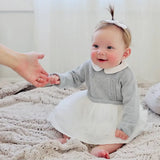 Milan Knit Baby Tutu Dress || Heather Grey