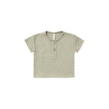 Woven Henry Top || Sage