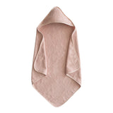 Organic Cotton Baby Hooded Towel || Blush