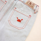 Vintage Short || Crab Embroidery