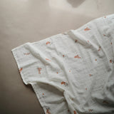 Organic Muslin Swaddle Blanket || Flowers