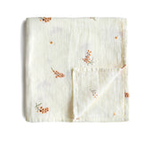 Organic Muslin Swaddle Blanket || Flowers