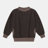 Kids Organic Plaid Sweatshirt || Taupe