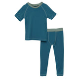 Short Sleeve Pajama Set || Deep Sea with Lily Pad