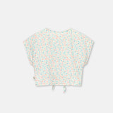 Gauze Floral Knotted Blouse