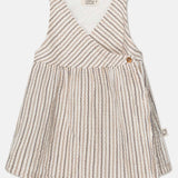 Gauze Stripe Wrap Baby Dress || Ivory