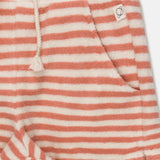 Toweling Stripe Shorts || Coral