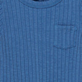Rib Basic Baby T-Shirt || Blue