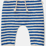 Toweling Stripe Baby Pants || Blue