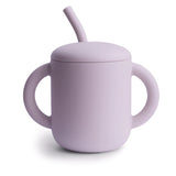 Silicone Training Cup & Straw || Soft Lilac