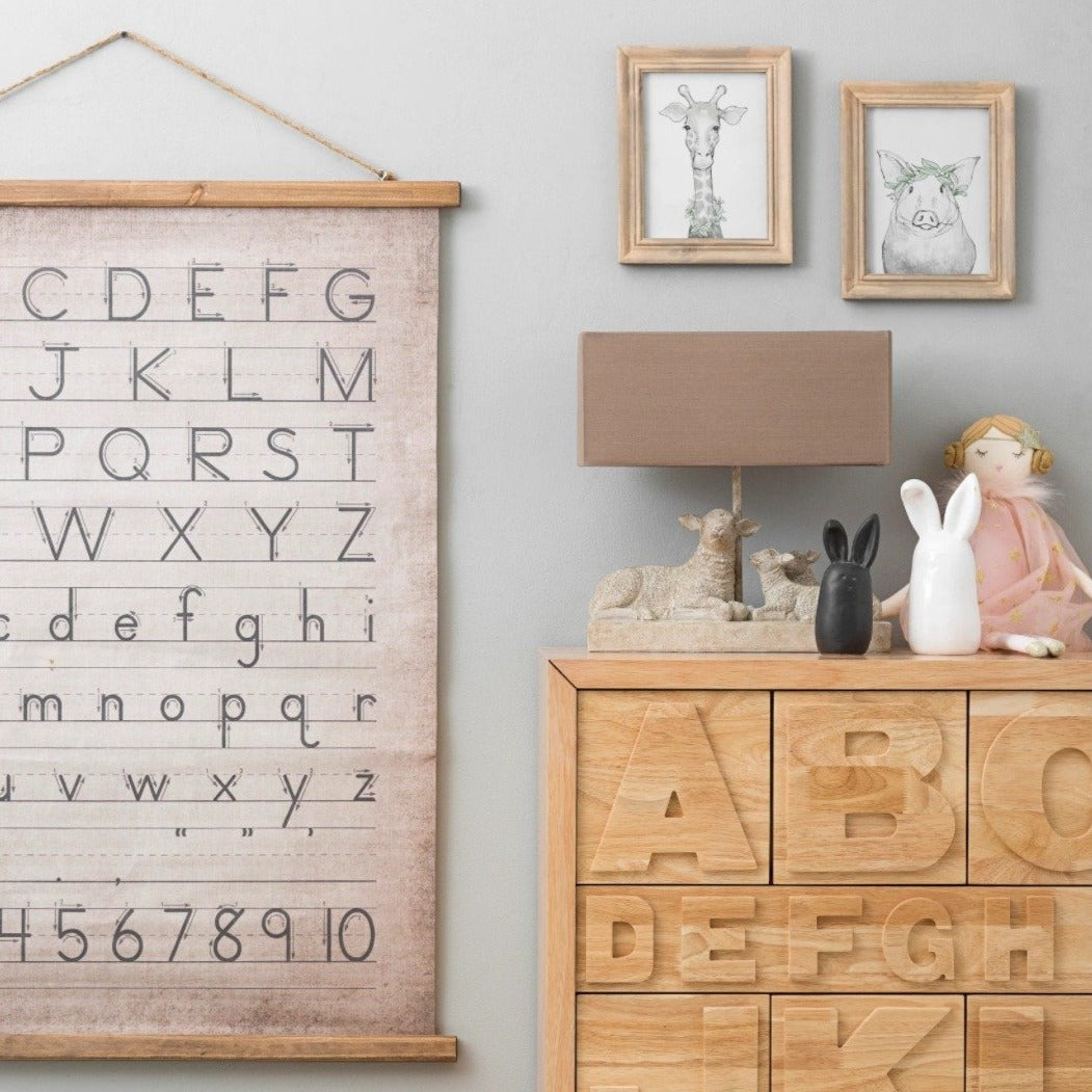 Canvas and Wood Scroll Wall Decor with Hanger – Lyon and Pearle