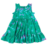 Girls Silk Kelsey Dress || Magenta Green Tie Dye