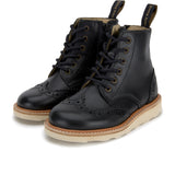 Sidney Brogue Boot || Black Leather
