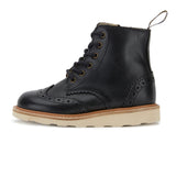 Sidney Brogue Boot || Black Leather