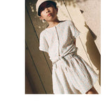 Gauze Floral Knotted Blouse
