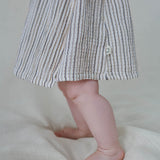 Gauze Stripe Wrap Baby Dress || Ivory