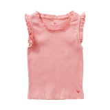 Organic Ruffle Rib Tank || Apricot