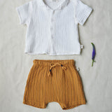 Gauze Stripe Baby Shorts || Oil