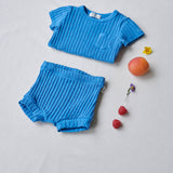 Rib Baby Shorts || Blue