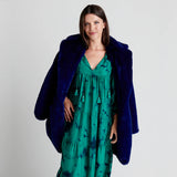 Womens Kate Coat || Navy Fur